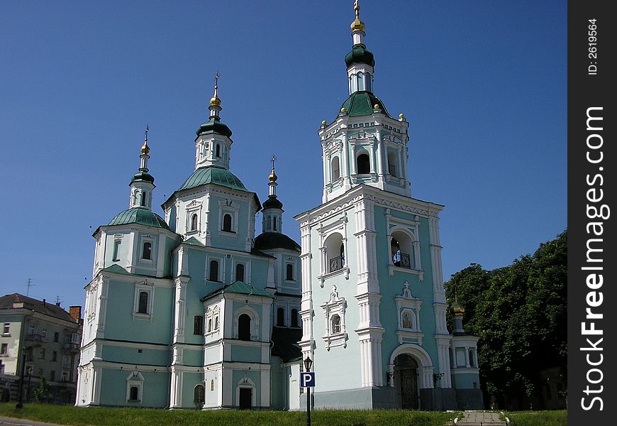 The Orthodox Church in city centre, is constructed in XVI century in the city of Sumy, Ukraine