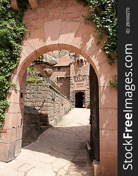 Entrance to the castle of Haut-Koeningsbourg