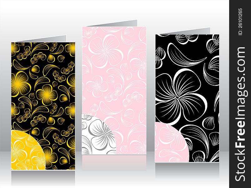 Set seamless patterns with flowers petals