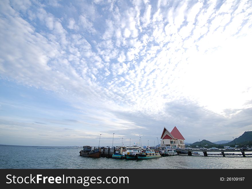 Sea Sky blue boat Thailand