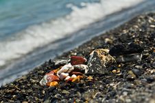 Colored Stones At The Seaside Stock Photography