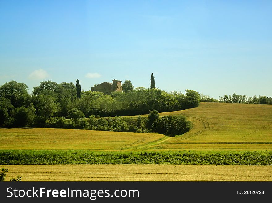 Green landscape in Tuscany, Italy