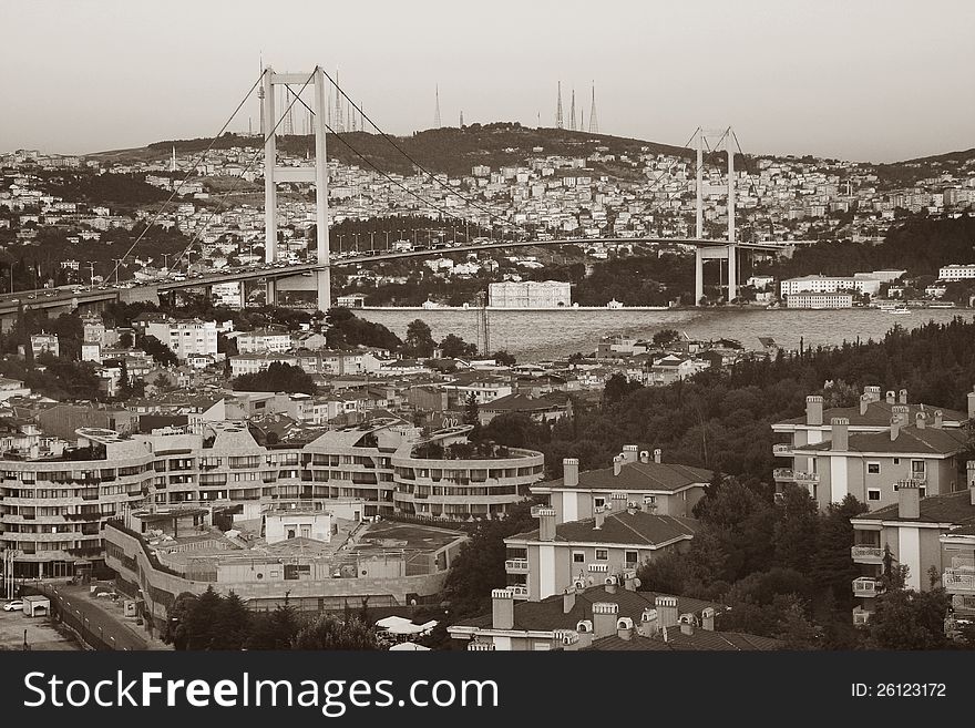 Bosphorus bridge in Istanbul, Turkey. Bosphorus bridge in Istanbul, Turkey.