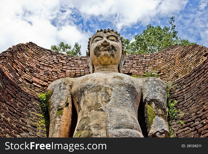 Buddha Image in Wat Phra Si lriyabot at Kamphaeng Phet Historical Park, Kamphaeng Phet Province, Thailand