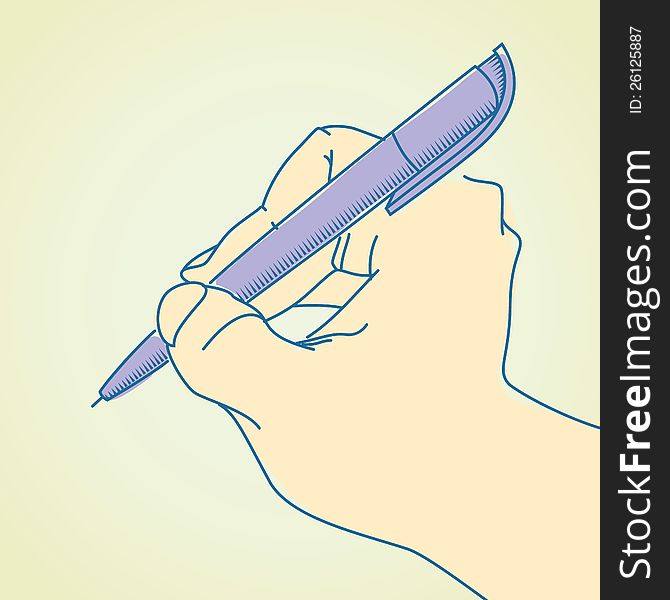 Pen in Hand. Vector illustration. Pen in Hand. Vector illustration