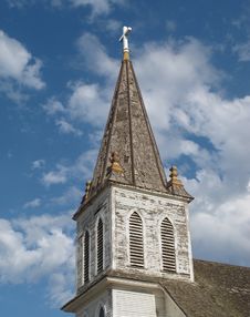 Old Wooden Church Steeple. Royalty Free Stock Image
