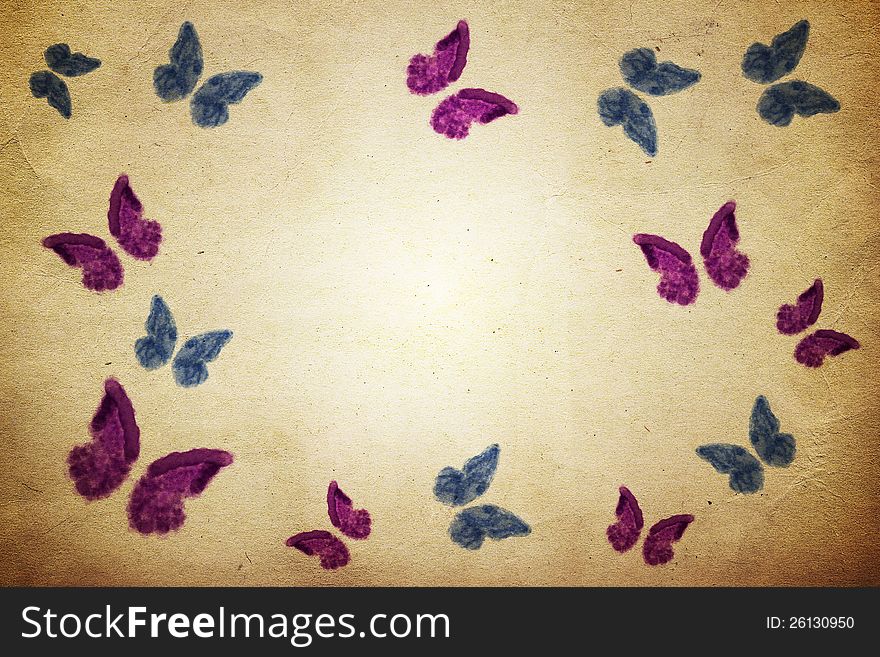 Paper Background With Butterflies