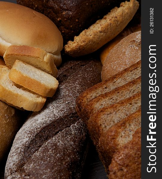 Background of Various Bread close up