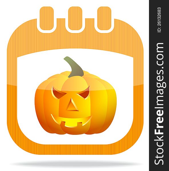 Icon in the form of a calendar for Halloween. Icon in the form of a calendar for Halloween
