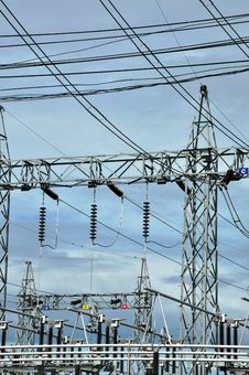 A Part Of Electrical Substation Steps Royalty Free Stock Images A Part Of Electrical Substation Steps Royalty Free Stock Images