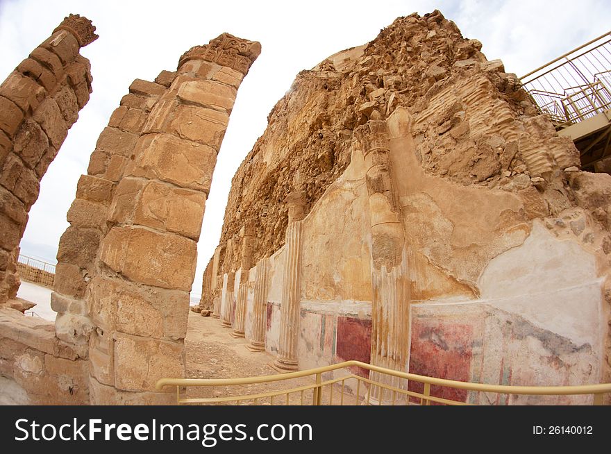 Masada fortress and king Herod's palace in Israel judean desert travel