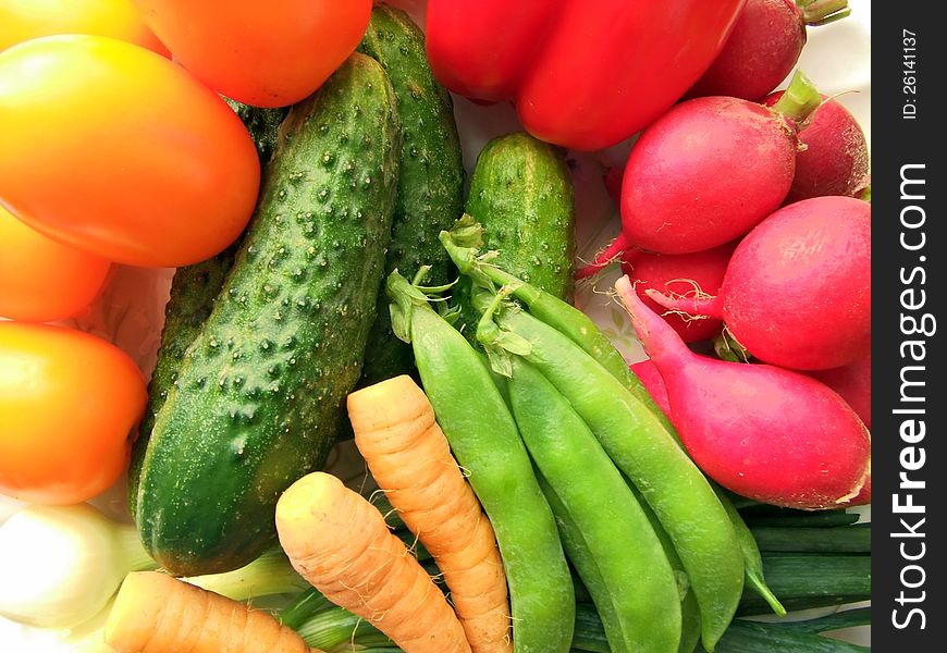 Fresh Ripe Vegetables On A Platter