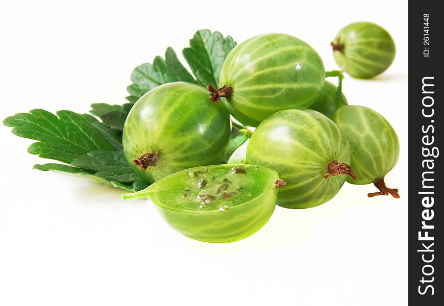 Isolated with berries on a white background. Isolated with berries on a white background