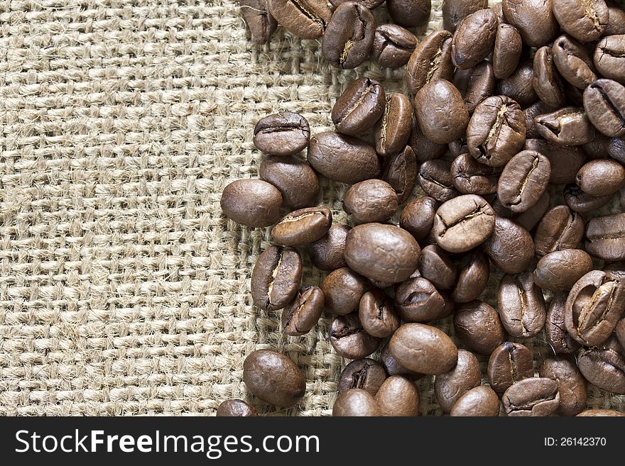 Coffee Beans On Sack