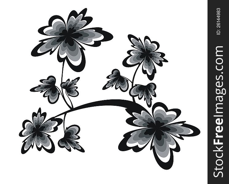 Black background with flowers .Illustration. Black background with flowers .Illustration