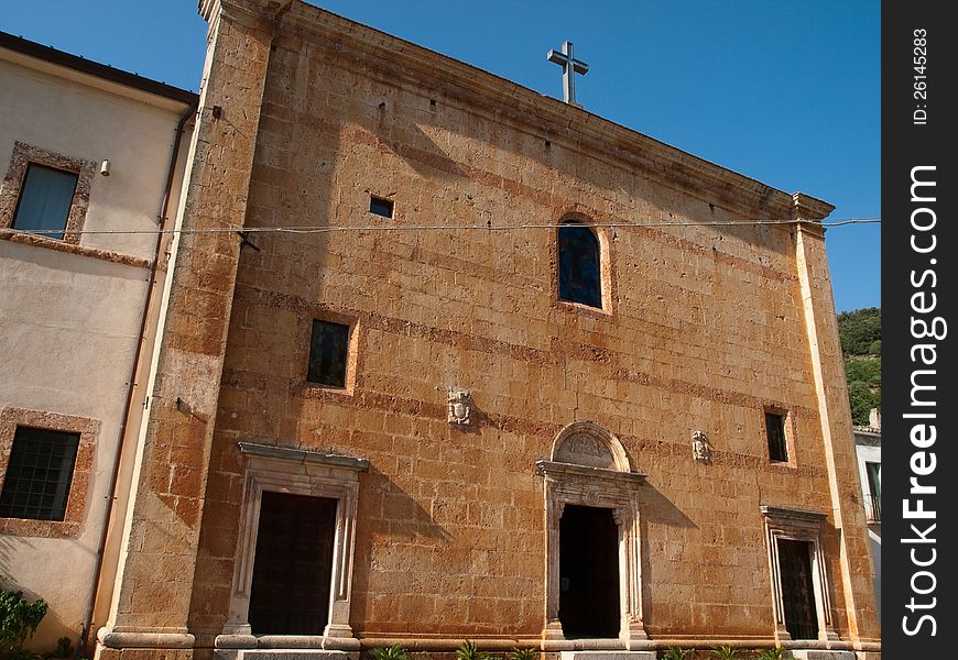 The facade of Santa Maria di Stignano Sanctuary. The facade of Santa Maria di Stignano Sanctuary