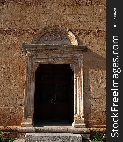 The portal of Santa Maria di Stignano Sanctuary. The portal of Santa Maria di Stignano Sanctuary