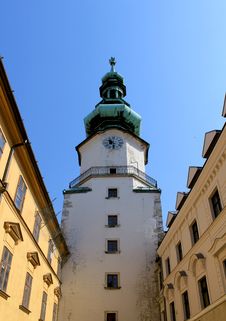 Michal Tower. Bratislava, Historic City Gate. Royalty Free Stock Photography Michal Tower. Bratislava, Historic City Gate. Royalty Free Stock Photography