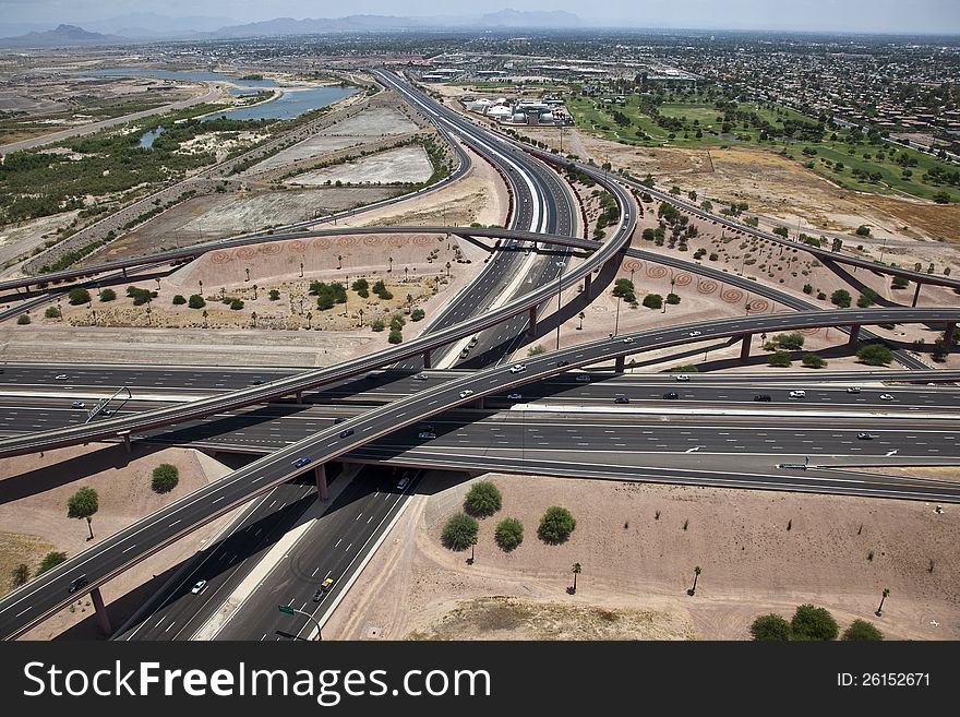 Freeway Interchange of the Loop 202 Red Mountain Freeway and the Loop 101