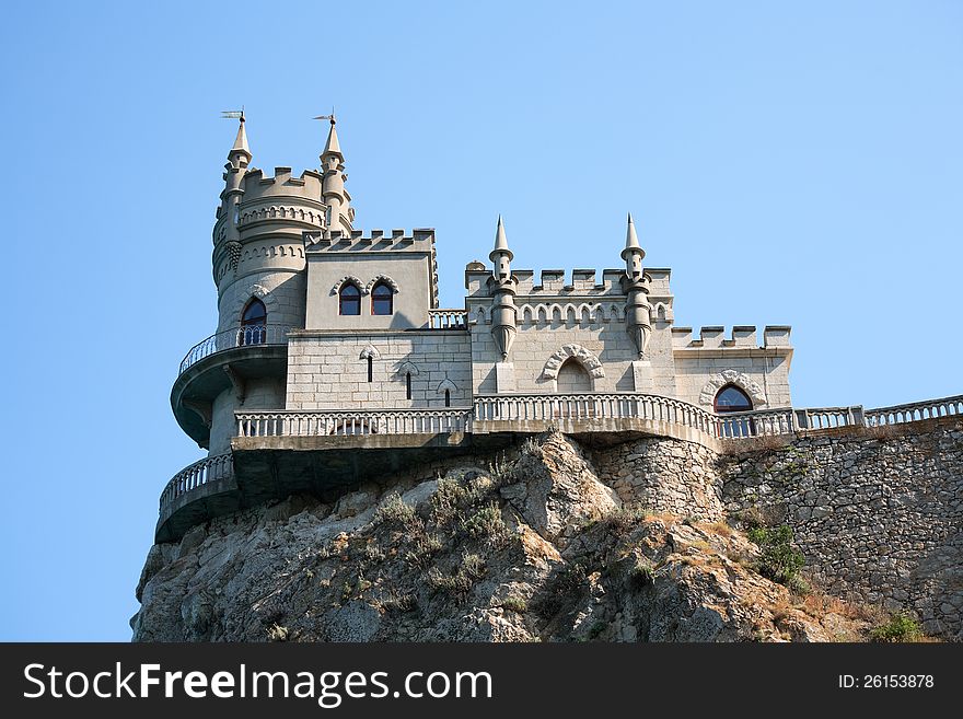 Beautiful small castle named Swallow Nest on the high rock, Crimea, Ukraine. Beautiful small castle named Swallow Nest on the high rock, Crimea, Ukraine