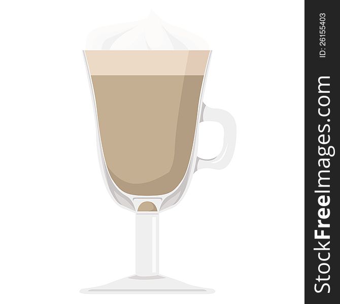 Vector illustration: a cup of latte