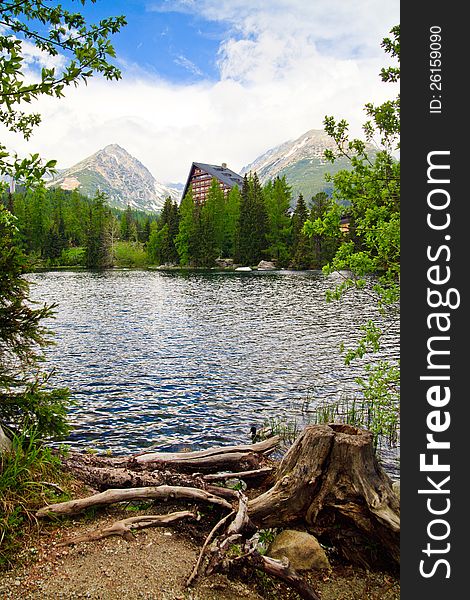 Beautiful view of a lake Strbske Pleso in Slovakia. Beautiful view of a lake Strbske Pleso in Slovakia