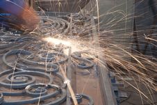 Worker Welding Metal. Production And Construction Stock Photography Worker Welding Metal. Production And Construction Stock Photography