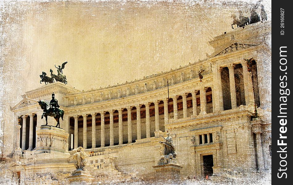 Great italian landmarks series - Capitoline, retro styled picture. Great italian landmarks series - Capitoline, retro styled picture
