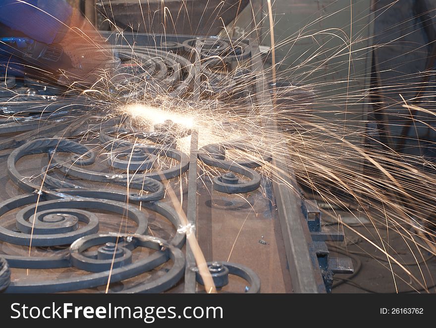 Worker Welding Metal. Production And Construction