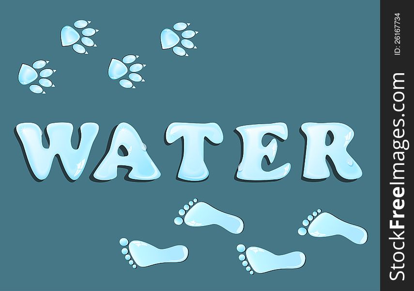 Drops of water. footprint. Vector. Drops of water. footprint. Vector