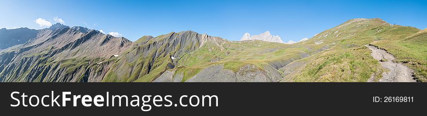 Alps, France &x28;behind Grand Col Ferret&x29; - Panorama