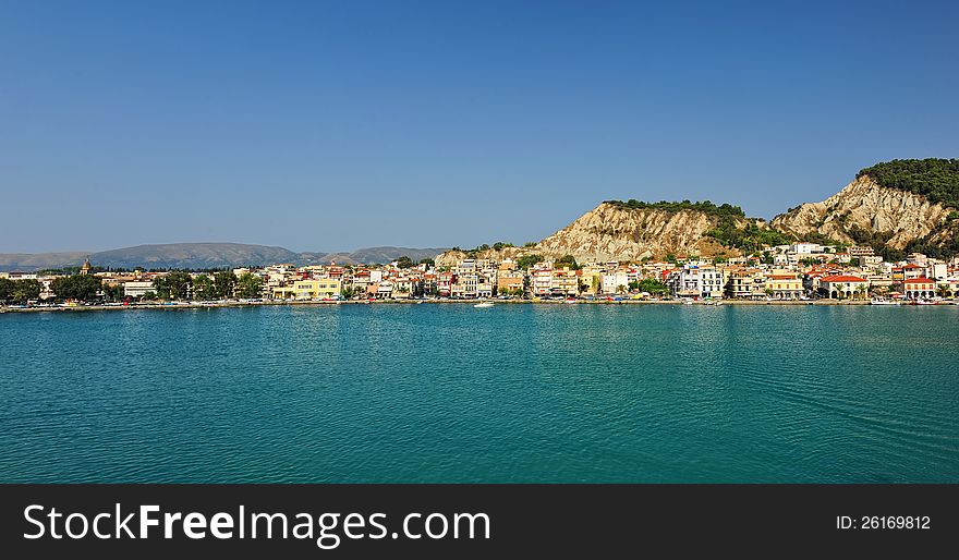 Panoramic view of the town and port of Zakynthos