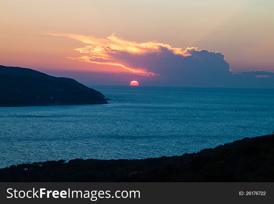 Sunset in Elba Island, tuscan, Italy