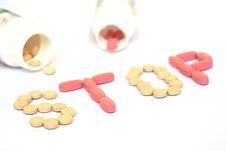 Pills Pouring Out Of The White Bottle Royalty Free Stock Image Pills Pouring Out Of The White Bottle Royalty Free Stock Image