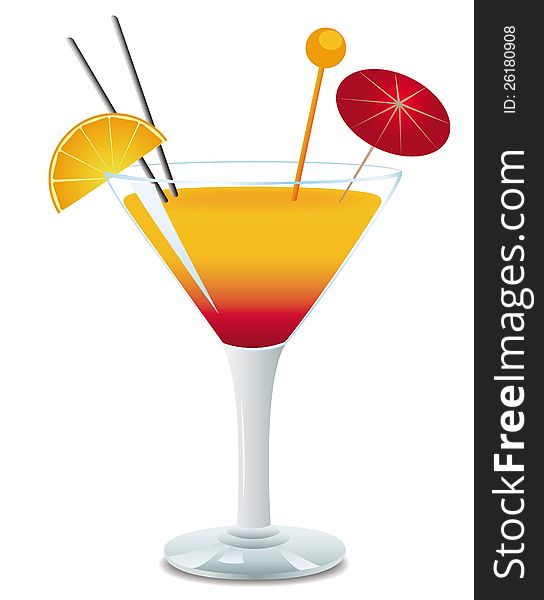 Isolated cocktail drink illustration. Isolated cocktail drink illustration