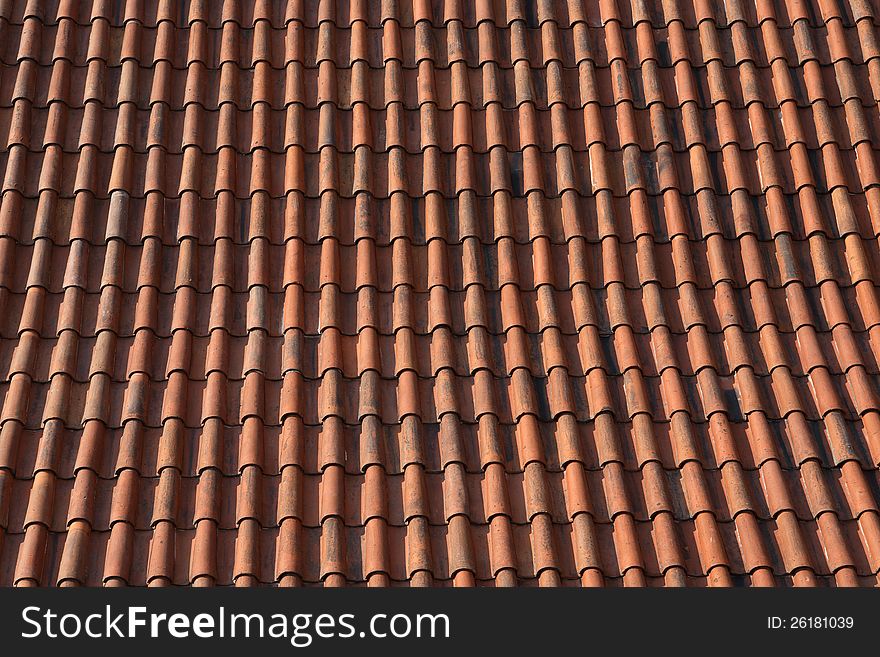 Full frame real red tiling roof. Good background. Full frame real red tiling roof. Good background