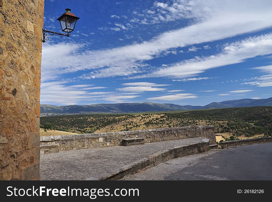 The sierra mountains of the Segovia Province, near Pedraza, Castilla, Spain. The sierra mountains of the Segovia Province, near Pedraza, Castilla, Spain