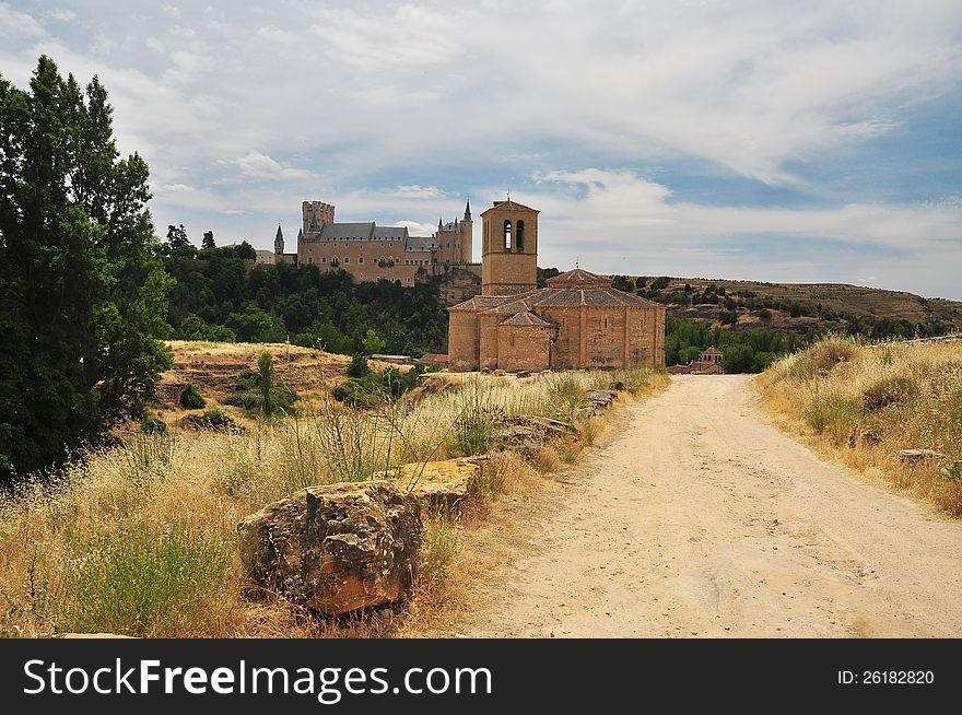 Alcazar And True Cross Church. Segovia, Spain