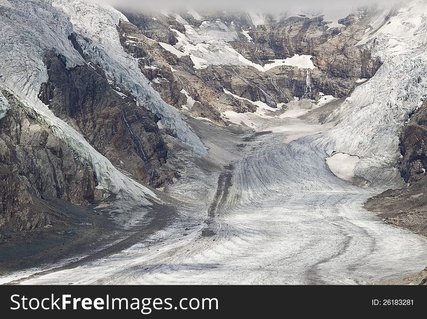 View of the glacier of grossglockner. View of the glacier of grossglockner