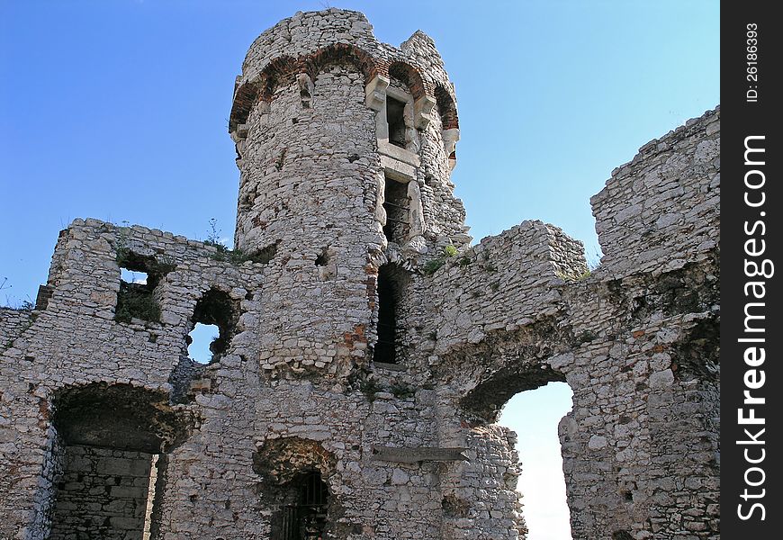 Ruins of a Polish medieval castle.