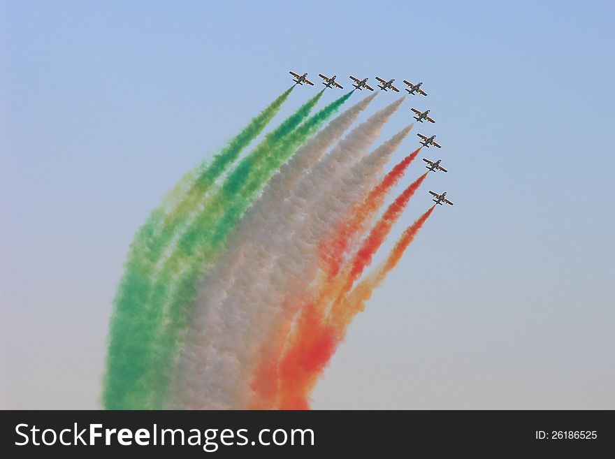 Photo of the Frecce Tricolori was taken on Airshow 2011 in Poland