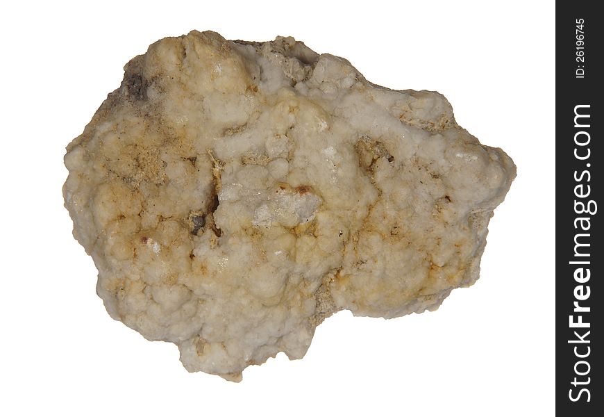 Light stone with bumpy surface, isolated on a white background