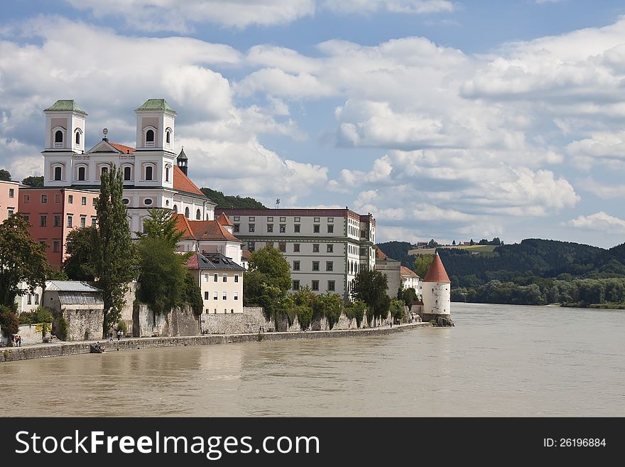 View of passau ,along the river inn. View of passau ,along the river inn