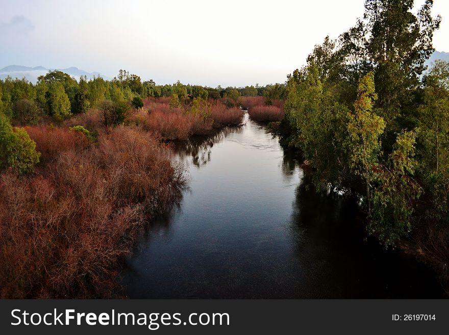 Landscape of Breede River Worcester South Africa