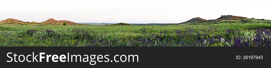 National Park Stone Tombs . Donetsk. Ukraine. Beautiful mountain landscape, panorama