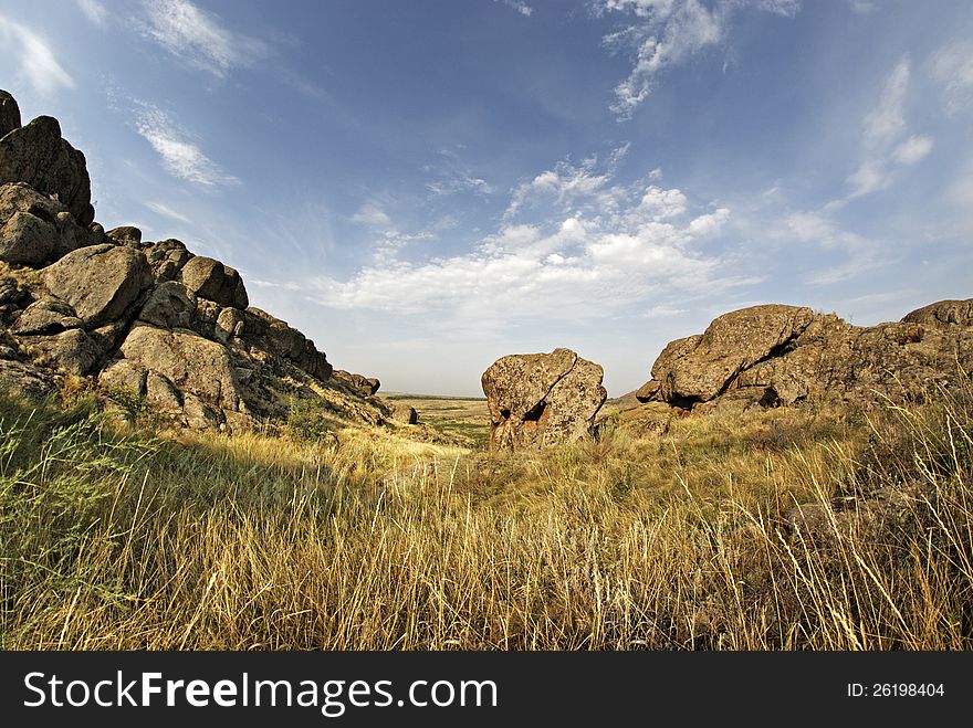 National Park " Stone Tombs ". Donetsk. Ukraine. Beautiful summer landscape in the mountains. National Park " Stone Tombs ". Donetsk. Ukraine. Beautiful summer landscape in the mountains