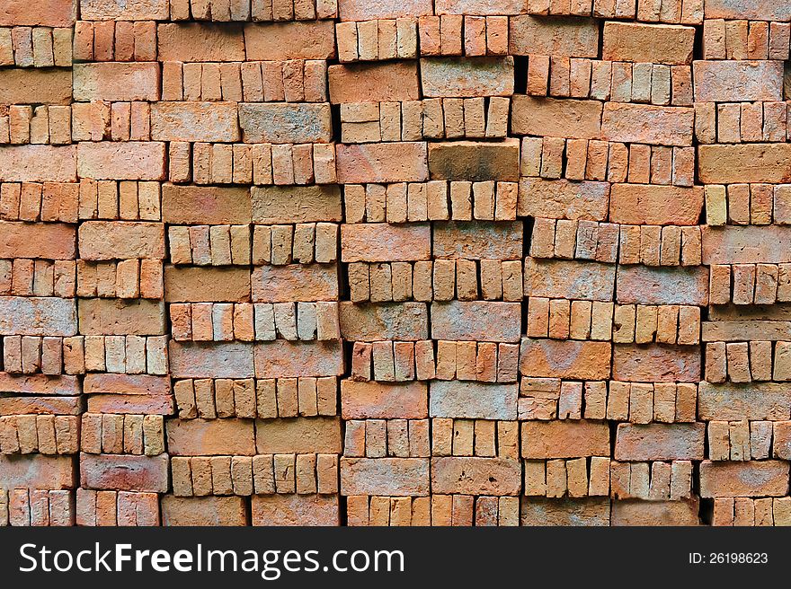 Red brick, raw construction background. Red brick, raw construction background