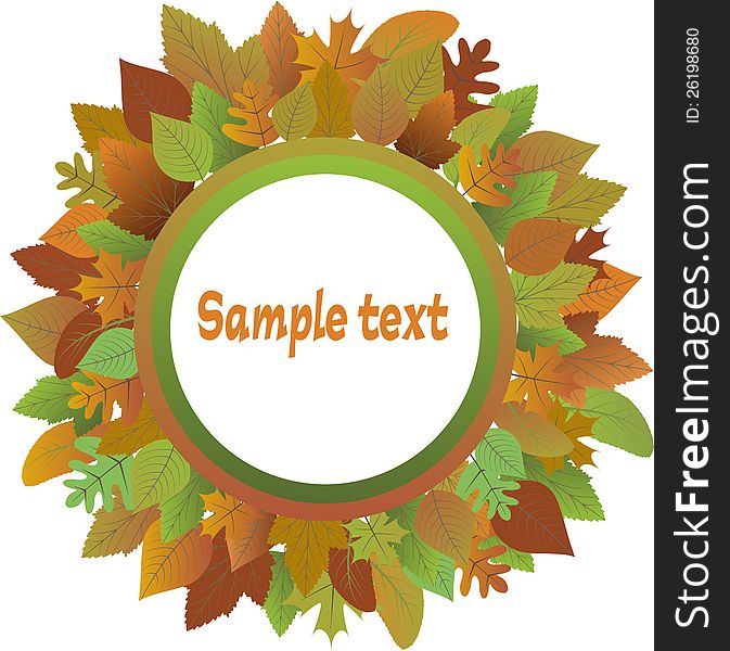 Frame from autumnal leaves on white background. Frame from autumnal leaves on white background.