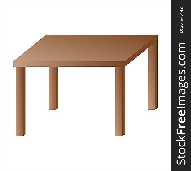 simple brown colored wooden table with four legs