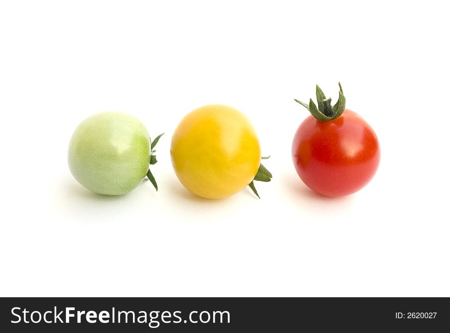 Green, Yellow And Red Tomatoes